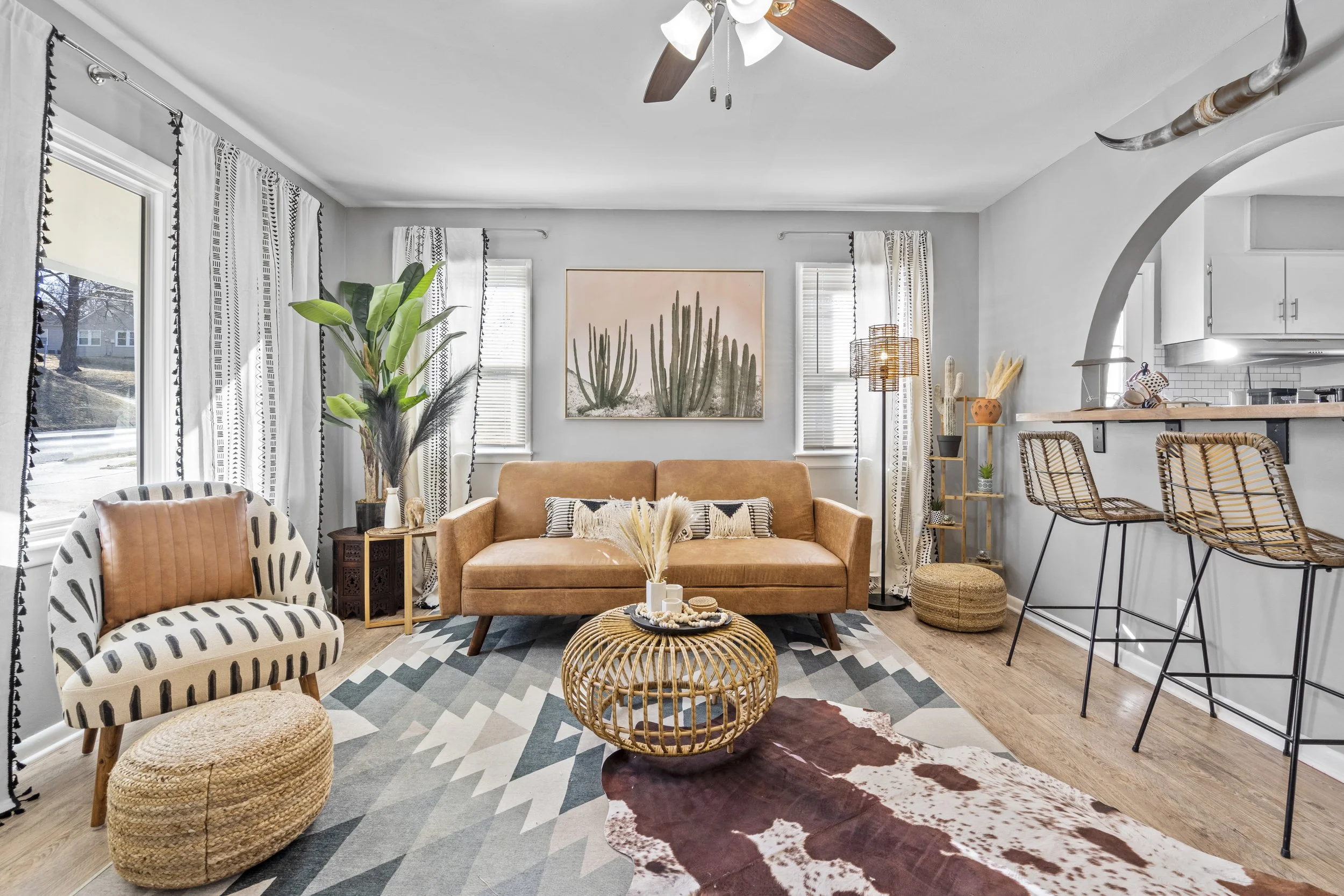 Boho Lounge Vacation Rental in Merriam, KS | Cozy in KC